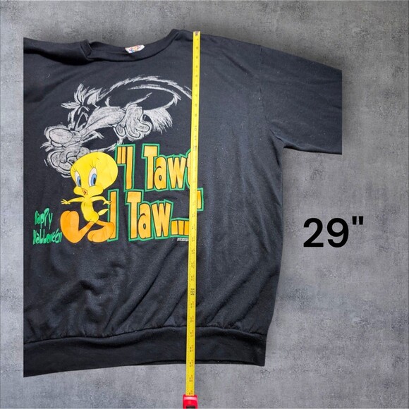 Vintage 1996 Looney Tunes Tweety & Sylvester Halloween Sweatshirt XL Unisex - Picture 12 of 12